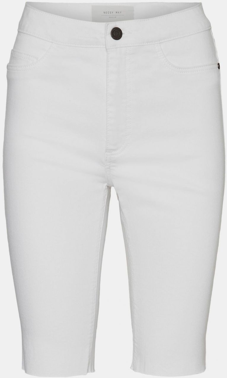 Biele rifľové skinny fit kraťasy Noisy May Callie