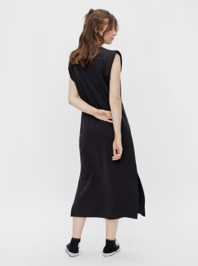 Čierne šaty s rozparkom Pieces Temmo galéria