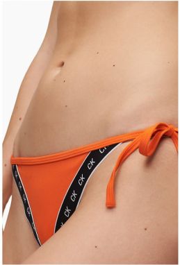 Calvin Klein oranžový spodný diel plaviek Cheeky String Side Tie Vermillion Orange galéria