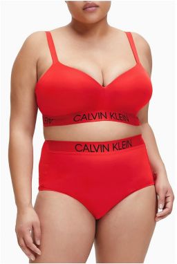 Calvin Klein červený horný diel plaviek Demi Bralette Plus Size High Risk Red