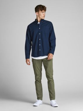 Tmavomodrá košeľa Jack & Jones Oxford galéria
