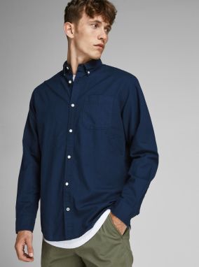 Tmavomodrá košeľa Jack & Jones Oxford galéria