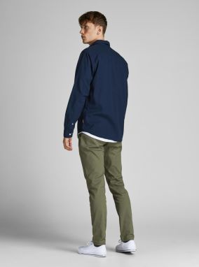 Tmavomodrá košeľa Jack & Jones Oxford galéria