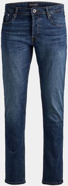 Tmavomodré slim fit rifle Jack & Jones Mike galéria