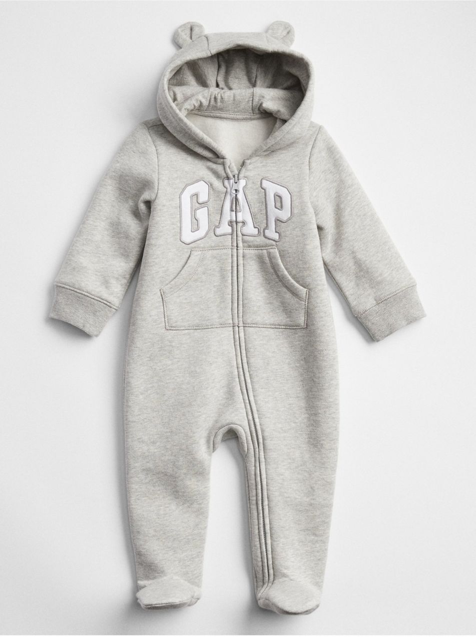 Baby overal GAP Logo one-piece Šedá