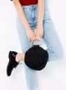 Čierna slamená crossbody kabelka CAMAIEU galéria