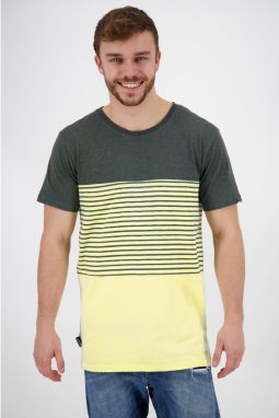 Žlto-zelené pánske vzorované tričko Alife and Kickin galéria