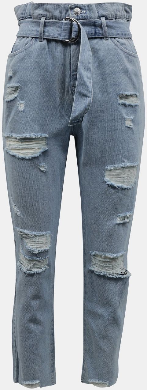 Svetlomodré slim fit rifle s potrhaným efektom TALLY WEiJL