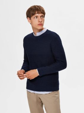 Tmavomodrý sveter Selected Homme