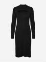 Čierne dámske svetrové šaty s priestrihmi VERO MODA Belina galéria