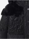 Čierna dievčenská vzorovaná zimná bunda s kapucou a umelým kožúškom Desigual Kids Exterior galéria