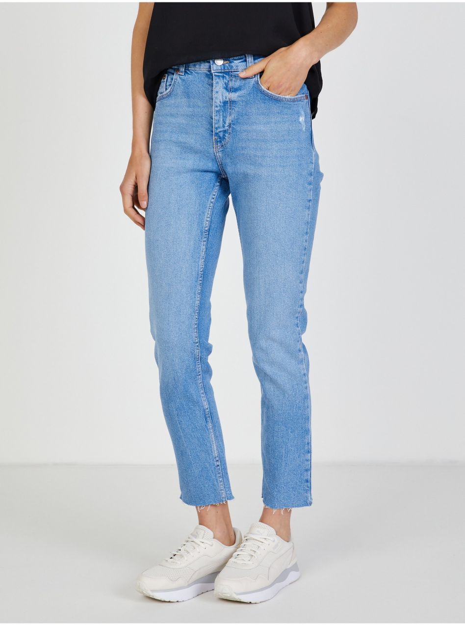 Svetlomodré dámske skrácené skinny fit rifle TALLY WEiJL