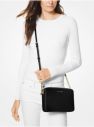 Čierna kožená crossbody kabelka Michael Kors Jet Set galéria