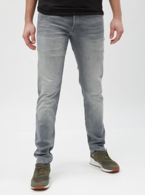 Svetlosivé slim fit rifle s vyšúchaným vzhľadom Jack & Jones Glenn