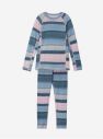 Ružovo-modrý detský vzorovaný funkčný set trička a nohavíc s prímesou vlny Reima Taitoa galéria