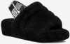 Čierna dámska domáca obuv z ovčej kožušiny UGG Fluff Yeah Slide galéria