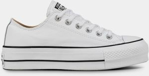 Converse biele kožené tenisky na platforme Chuck Taylor All Star Lift