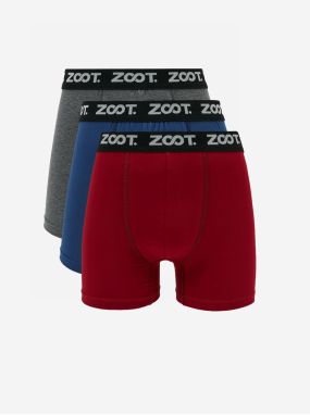 Sada troch pánskych boxeriek v šedej, modrej a červenej farbe ZOOT.lab