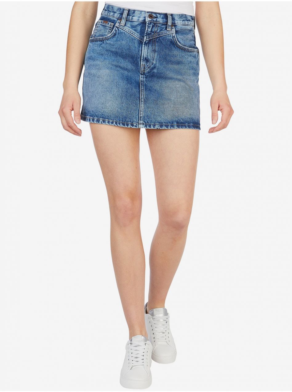 Modrá dámska rifľová sukňa Pepe Jeans Rachel