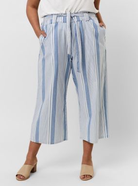 Svetlomodré pruhované culottes VERO MODA CURVE Akela