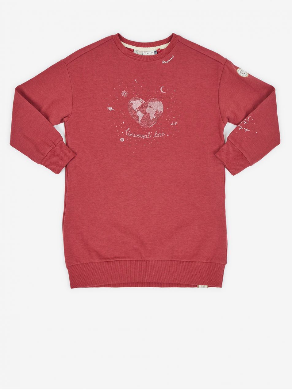 Červené dievčenské mikinové šaty Ragwear Leontyna