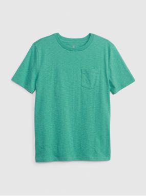 Zelené chlapčenské tričko GAP organic s vrecúškom