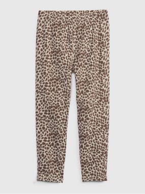 Hnedé dievčenské legíny GAP organic capri leopard