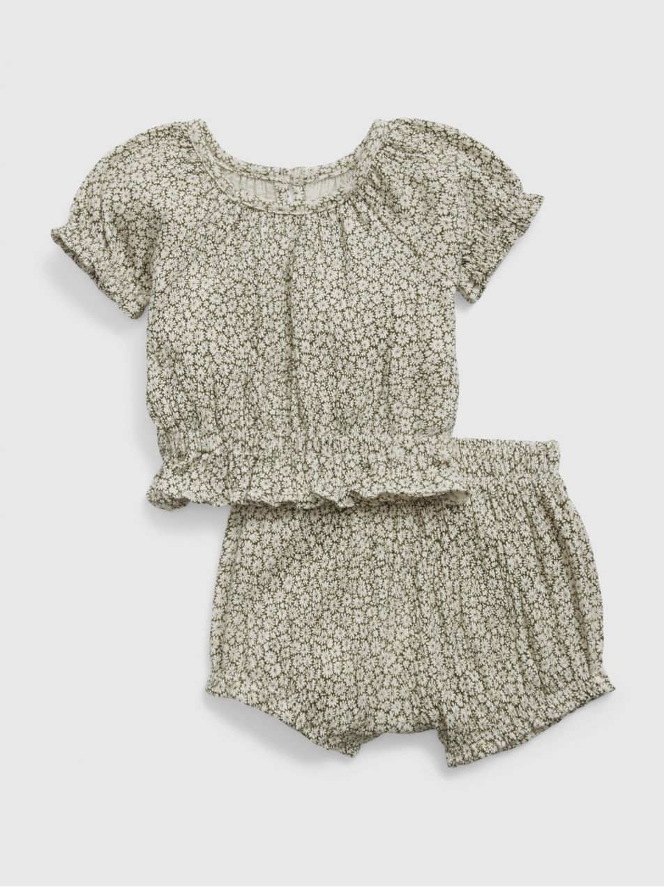 Zelený baby set top a šortky GAP
