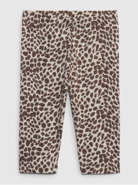 Béžové dievčenské legíny organic capri leopard GAP