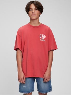 Červené chlapčenské tričko Teen organic logo Classic GAP