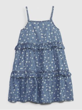 Modré dievčenské rifľové šaty s volánmi GAP
