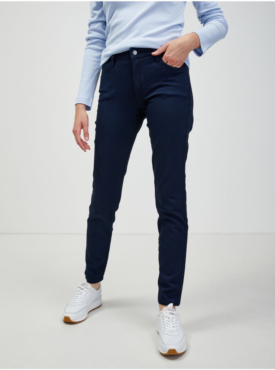 Tmavomodré dámske slim fit rifle Guess