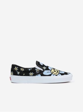 Čierne dámske kvetované slip on tenisky VANS