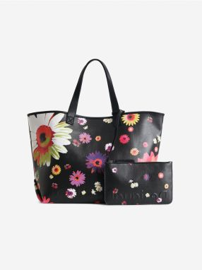 Čierny dámsky kvetovaný shopper Desigual Daisy Pop Namibia Reversible