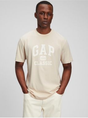 Béžové pánske tričko logo GAP 1969 Classic organic