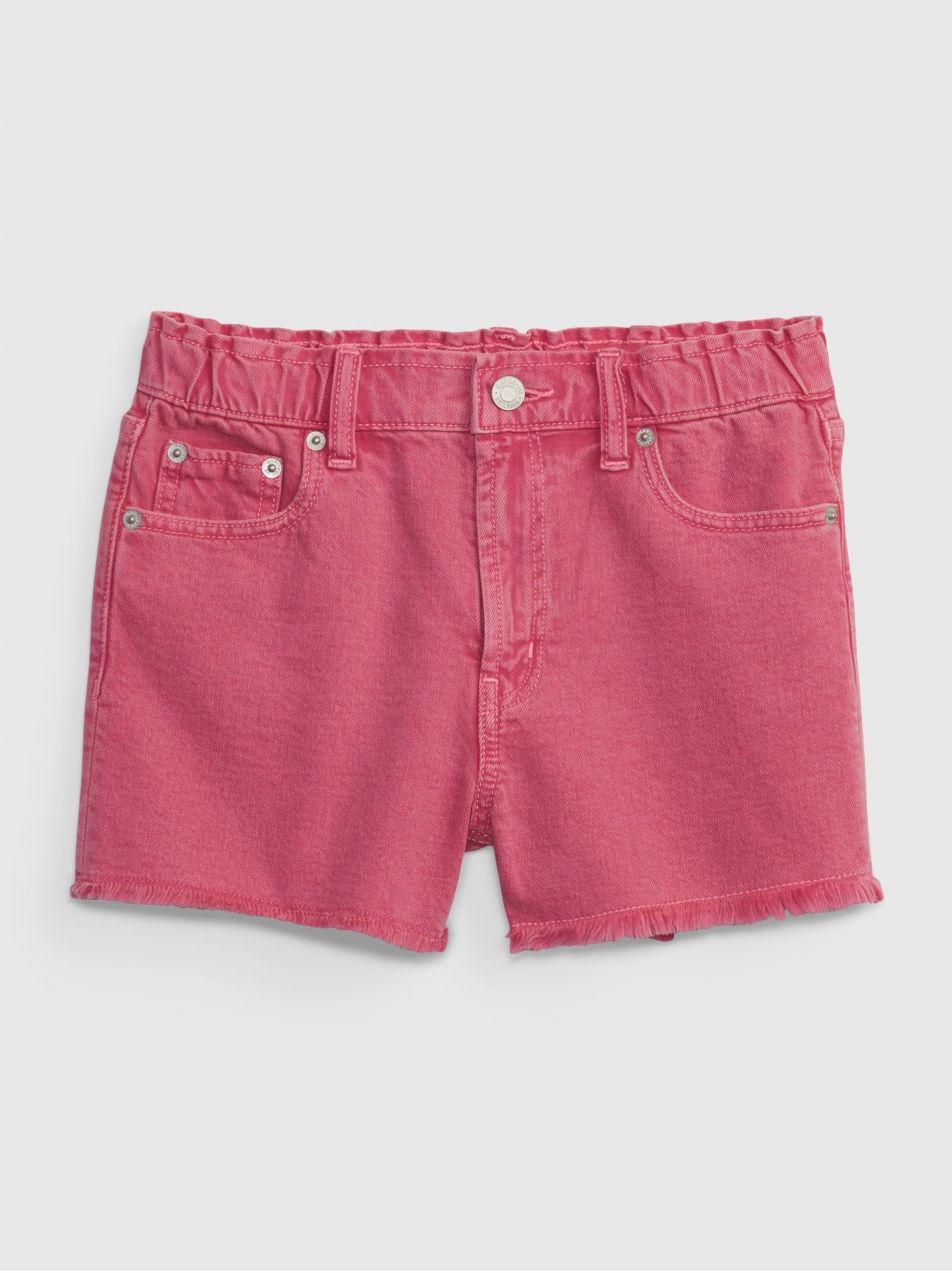 Ružové dievčenské šortky GAP denim high rise Washwell