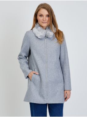 Svetlošedý melírovaný kabát VERO MODA Molly