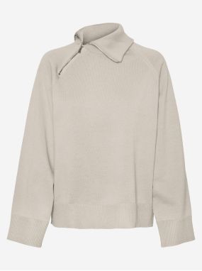 Krémová mikina s prímesou vlny AWARE by VERO MODA Vivan