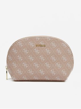 Svetloružová dámska vzorovaná kozmetická taštička Guess Dome