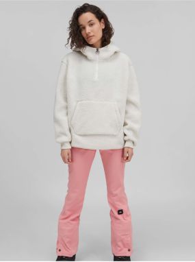 Krémová dámska mikina z umelého kožúšku O'Neill Americana Hooded Sherpa