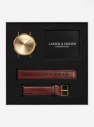 Unisex hodinky v zlatej farbe s hnedým koženým remienkom LARSEN & ERIKSEN  37 mm galéria