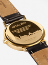 Unisex hodinky v zlatej farbe s čiernym koženým remienkom LARSEN & ERIKSEN  37 mm galéria