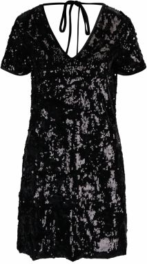 Čierne zamatové šaty s flitrami Miss Selfridge