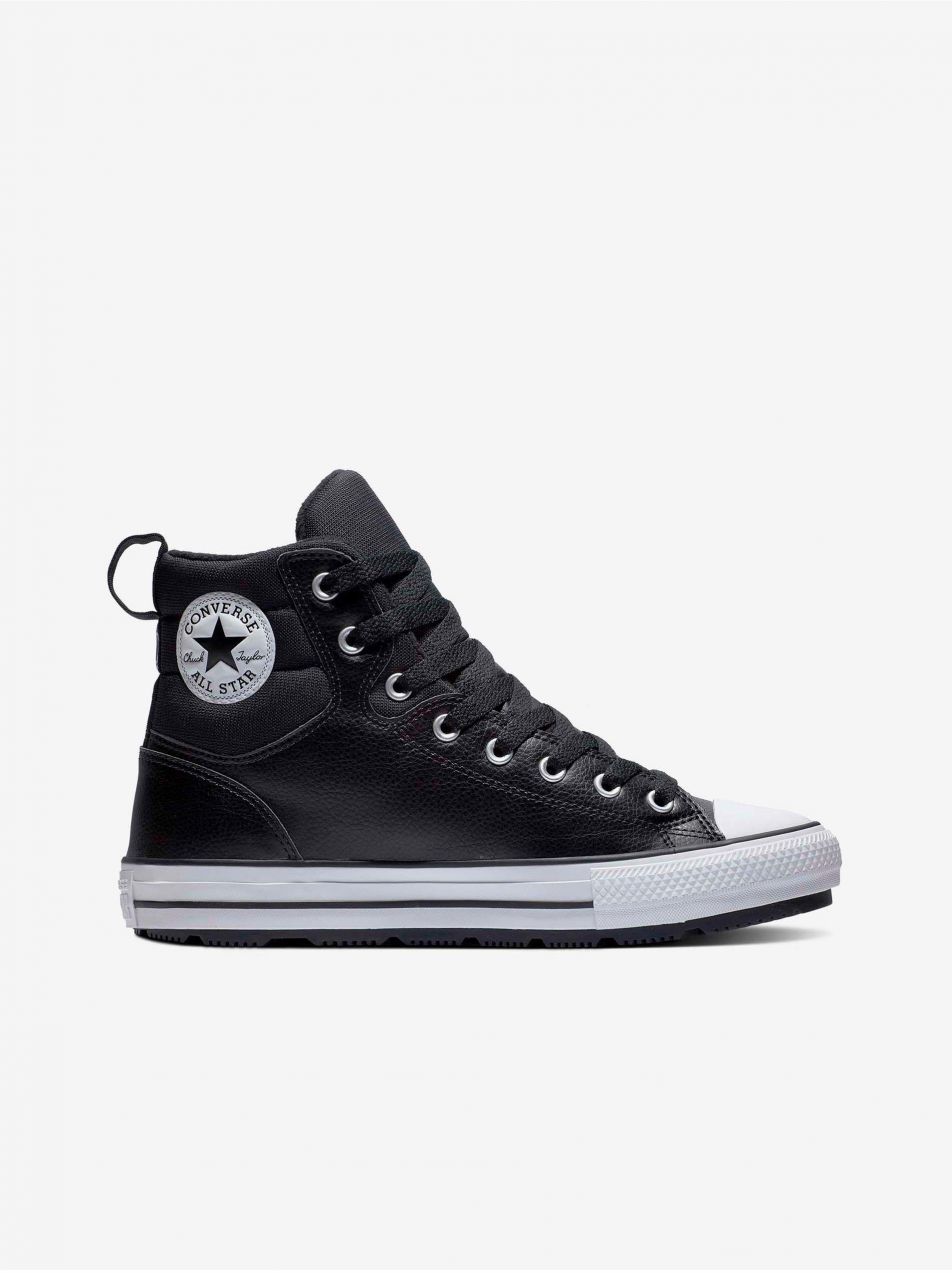 Čierne unisex členkové tenisky Converse Chuck Taylor All Star Faux Leather Berkshire Boot