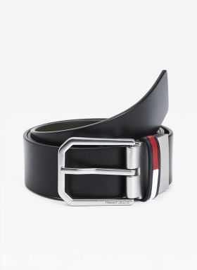 Černý pánský kožený pásek Tommy Hilfiger