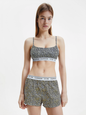 Černo-bílá dámská vzorovaná podprsenka Calvin Klein Underwear