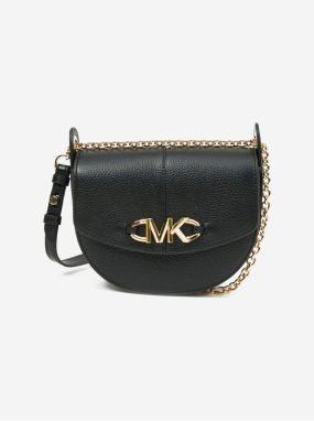 Černá dámská kožená crossbody kabelka Michael Kors Small Conv Saddle