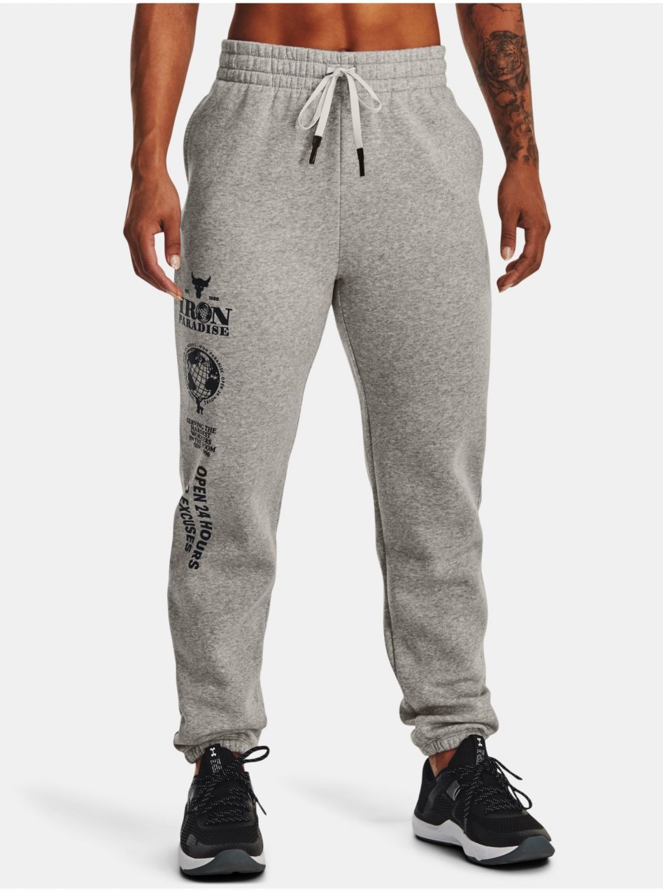 Šedé dámske tepláky Under Armour UA Pjt Rck Hm Gym Flc Pant