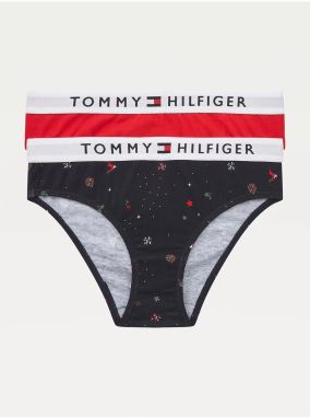 Sada dvoch dievčenských nohavičiek v modrej a červenej farbe Tommy Hilfiger