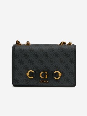 Tmavošedá dámska vzorovaná crossbody kabelka Guess Izzy